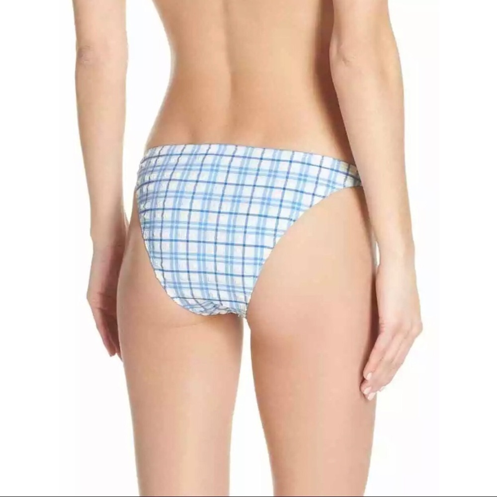 NWT Tory Burch Plaid Underwire Bikini Top Hipster Bikini Bottom Se Blue size L - Picture 6 of 13
